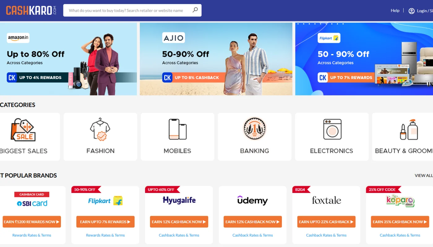 cashkaro main banner